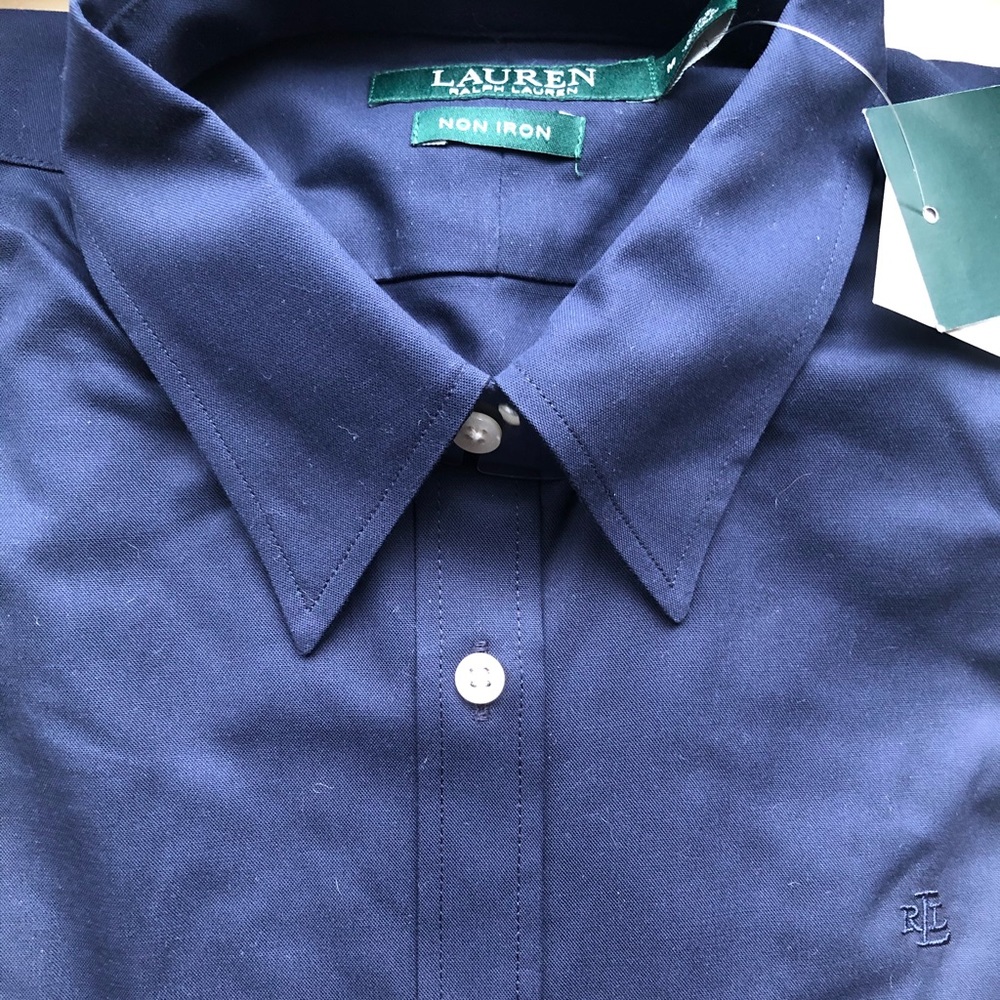 Ralph Lauren Navy Non Iron Shirt NWT